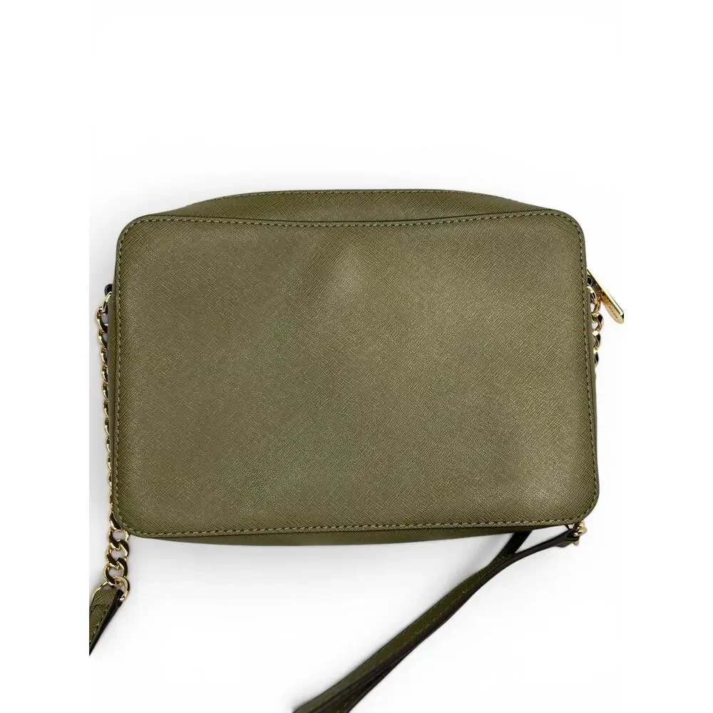 Michael Kors Jet Set Olive Saffiano Leather Dragonfly Crossbody Bag EUC